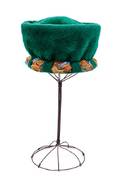 A Christian Dior Green Brushed Felt Wool Hat