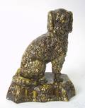 Ohio glazed yellow ware spaniel ca 1870