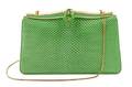 A Judith Leiber Lime Green Karung Snakeskin Evening Bag