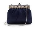 A Judith Leiber Navy Blue Satin Bag