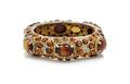 A Kenneth Jay Lane Faux Amber Cabochon Hinged Bracelet