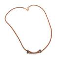 An Hermes Brown Leather Cord Wrap Necklace
