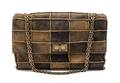 A Chanel Brown Suede Patchwork Flap Bag
