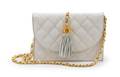 A Chanel White Quilted Lizardskin Bag