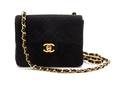 A Chanel Black Quilted Wool Jersey Flap Bag