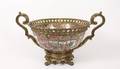 Gilt Bronze Rose Medallion Handled Center Bowl