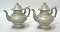 Pair of Philadelphia pewter teapots ca 1825