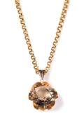 A 14 Karat Rose Gold and Smokey Quartz Pendant