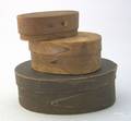 Three oval bentwood boxes