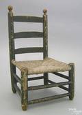 Painted dolls ladderback side chair 19th c