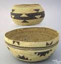 Two Hupa woven baskets ca 1900