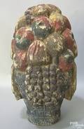 Carved and polychromed basket of fruit late 19th c
