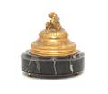 A French Gilt Bronze and Marble Inkwell