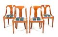 A Set of Four Empire Style Walnut Side Chairs