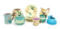 A Group of Eleven Majolica Items