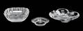 Three Lalique Molded and Frosted Glass Dishes
