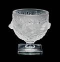 A Lalique Molded and Frosted Glass Compote