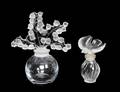 Two Lalique Molded and Frosted Glass Perfumes