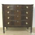 New England Federal mahogany bowfront chest of drawers ca 1815