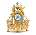 A Napoleon III Gilt Metal Figural Mantel Clock