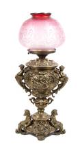 A French Gilt Bronze Banquet Lamp