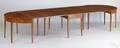 Philadelphia Hepplewhite highly figured mahogany threepart dining table ca 1795