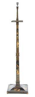 A Chinese Export Lacquered Floor Lamp
