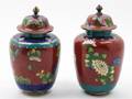 A Pair of Chinese Cloisonne Jars and Covers