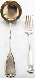 Two Silver Flatware Servers