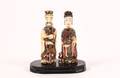 2 Carved Ivory  Polychrome Figural Snuff Bottles
