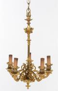 A Neoclassical Gilt Bronze FiveLight Chandelier