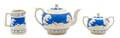 A Copeland Spode Blue and White Jasperware Porcelain Tea Service