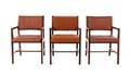 Three Edward Wormley Mahogany Armchairs for Dunbar