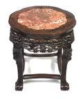 A Chinese Export Marble Top Jardiniere Stand