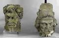 Two Rose Valley carved limestone architectural busts ca 1905