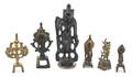 A Collection of Six Bronze Items