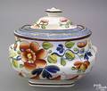 Gaudy Dutch covered sugar 19th c