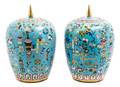 A Pair of Cloisonne Enamel Jars and Covers