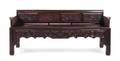 A Chinese Relief Carved Hardwood Bench