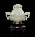 A Carved Jade Censer and Cover