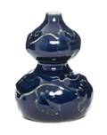 A Cobalt Molded Porcelain GourdForm Vase