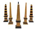 Six Continental Marble and Slate Obelisks