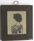 New England watercolor and hollowcut silhouette early 19th c