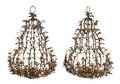 A Pair of Tole TenLight Chandeliers