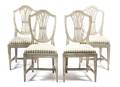 A Set of Four Hepplewhite Style Painted Side Chairs