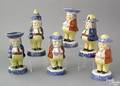 Set of 6 Staffordshire Toby form condiment containers 19th c