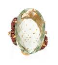 An 18 Karat Rose Gold Green Amethyst and Tourmaline Ring