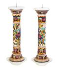 A Pair of Faience Pedestals