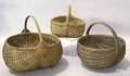 Three oval woven baskets late 19th c