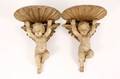 Pair of Gilt  Painted Figural Wall Brackets